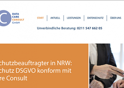 Webseitengestaltung für einen Datenschutzdienstleister