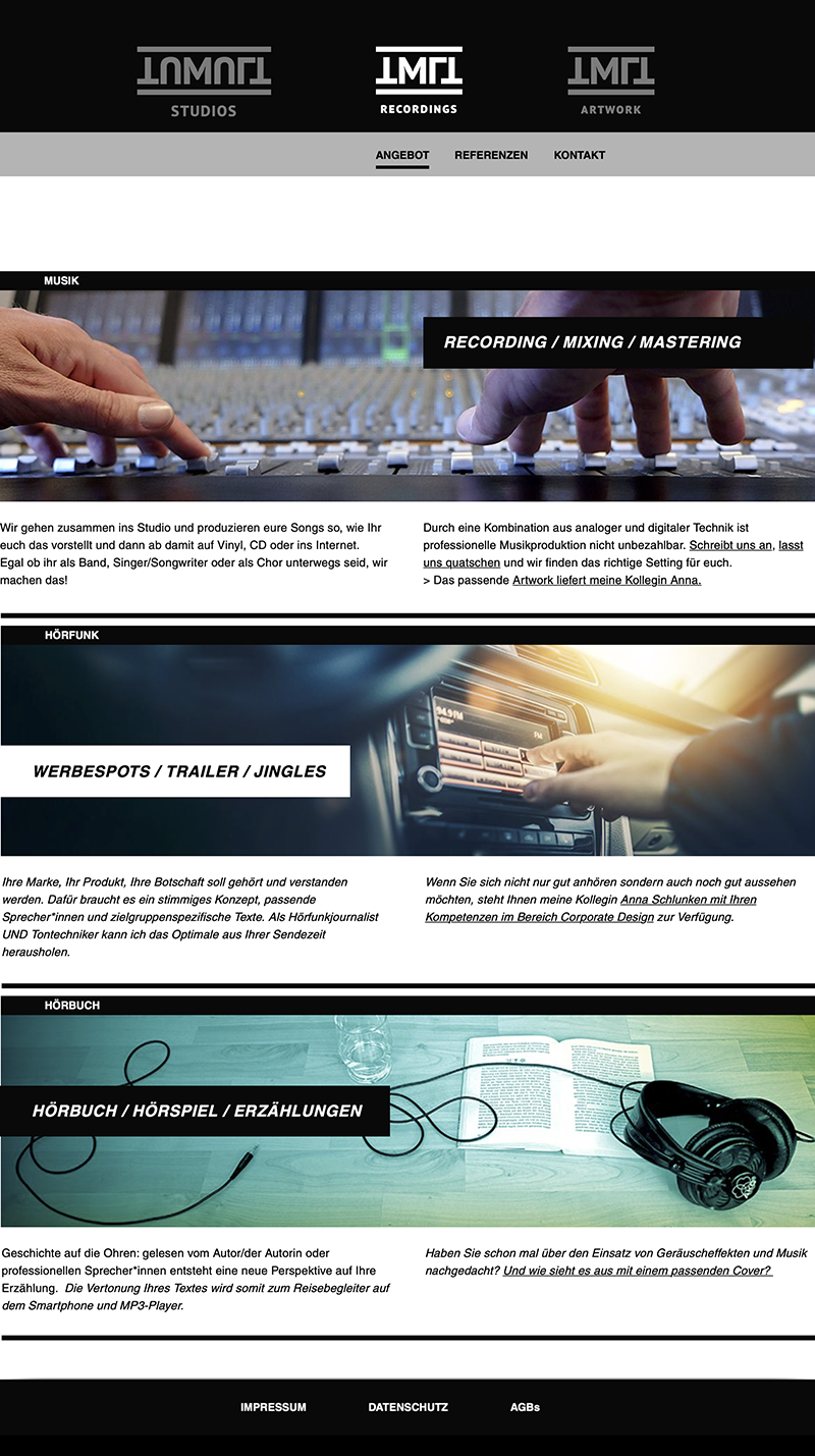 tmlt-rec Webseitengestaltung Tonstudio