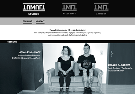 Webseitengestaltung für ein Ton- und Mixingstudio