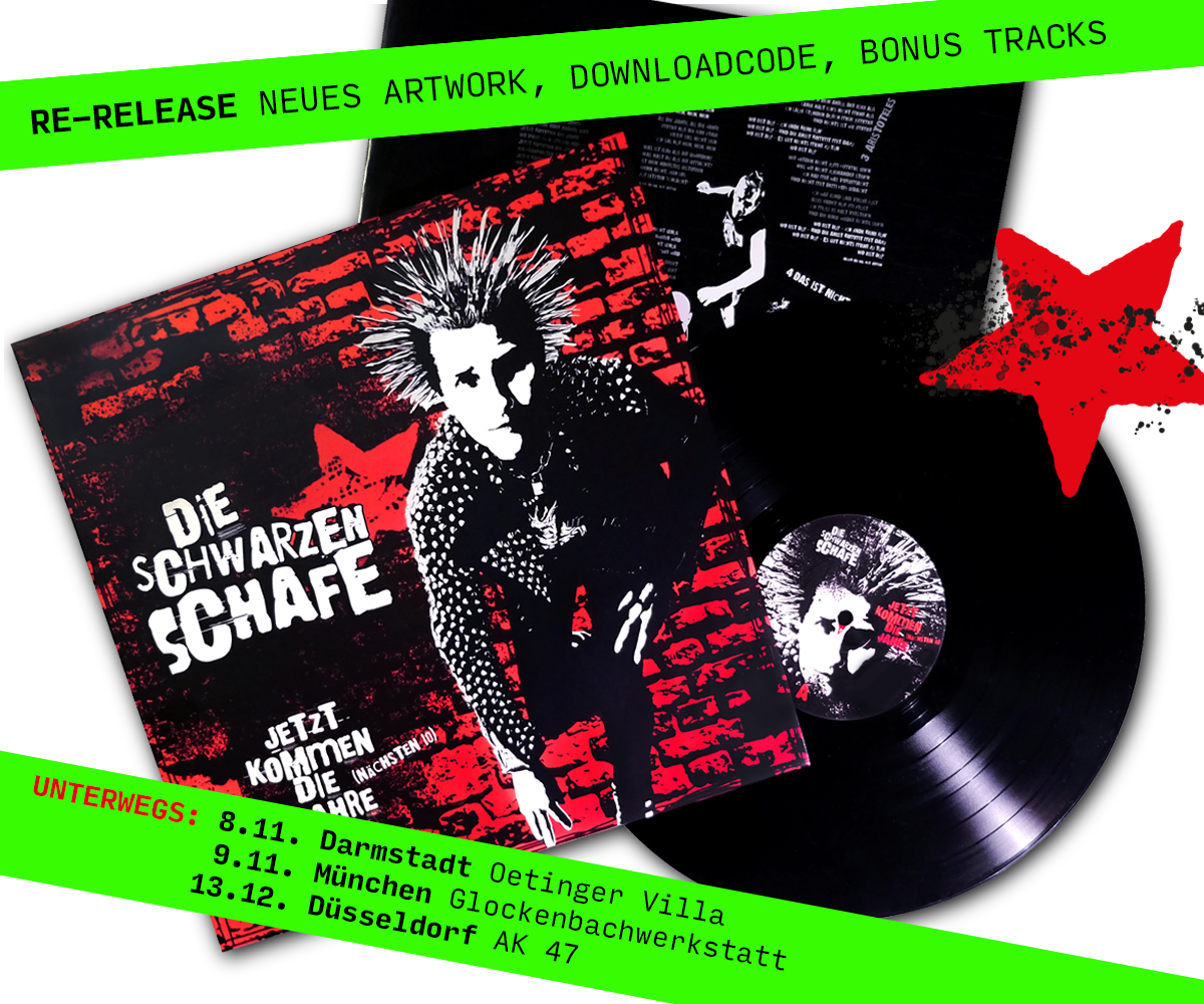 LP-Covergestaltung Bandartwork Die Schwarzen Schafe