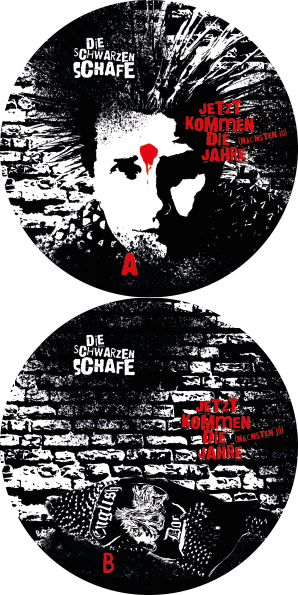 LP Covergestaltung Etikett Die Schwarzen Schafe LP-Re-Release