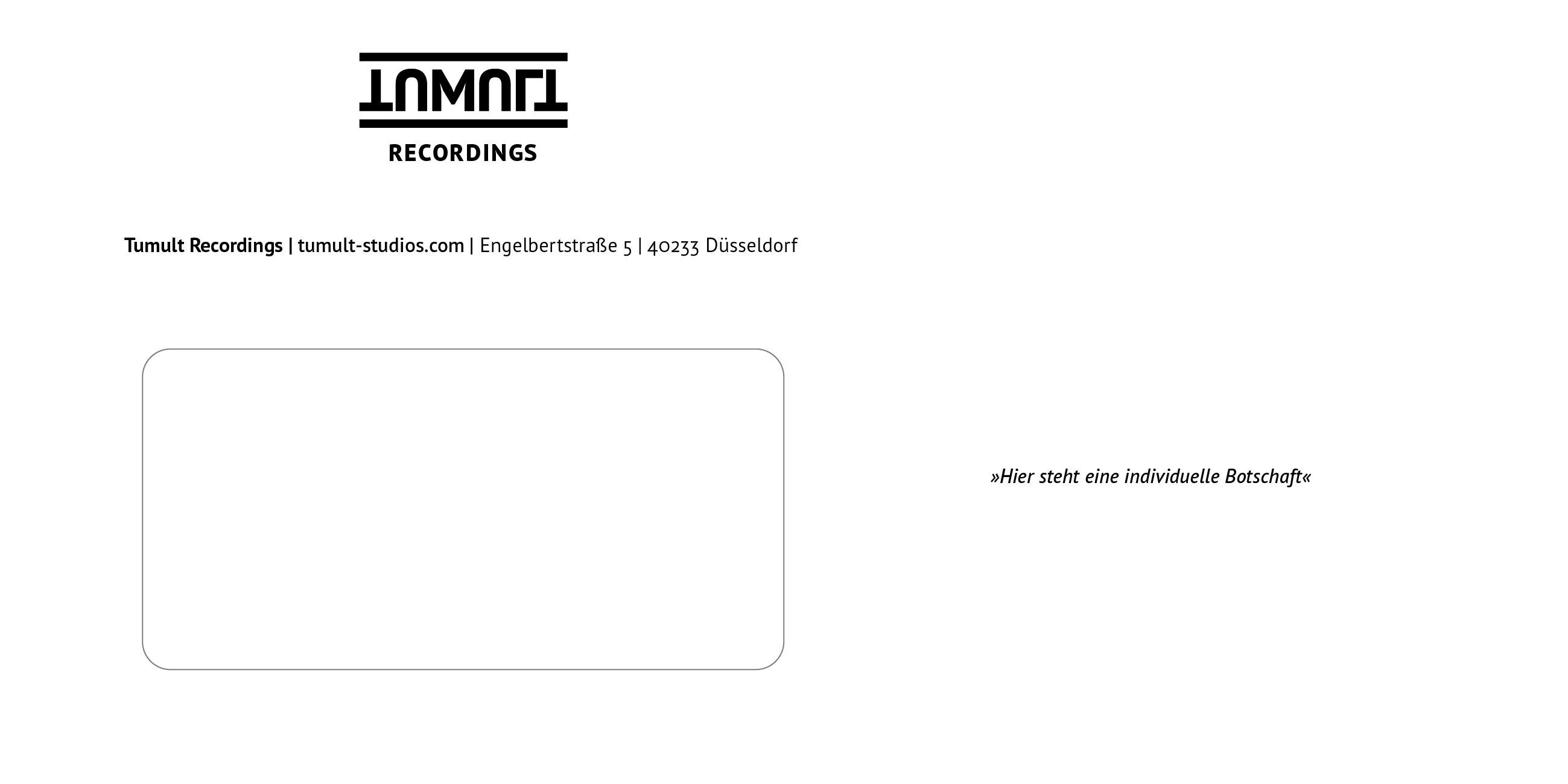 Briefumschlaggestaltung Tumult Studios