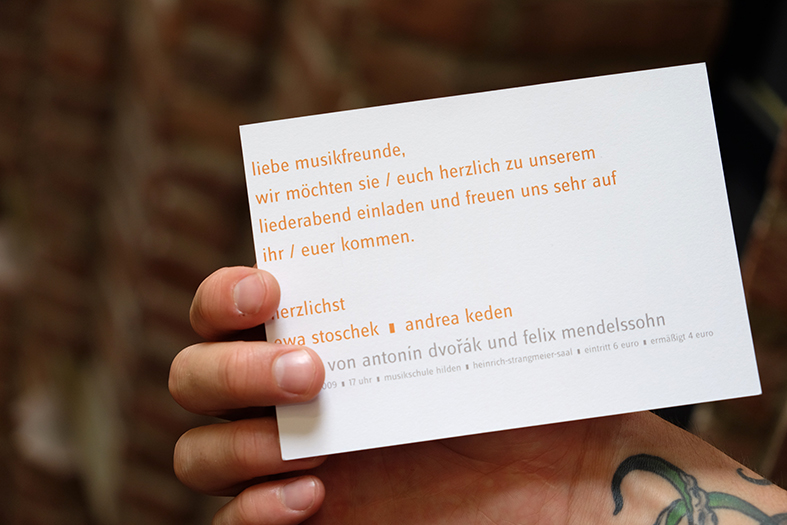 Einladungskarte »Duette« Artwork für ein Duett-Konzert