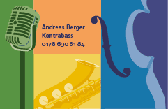 Visitenkarte für einen professionellen Jazz- und Rockmusiker Visitenkarte für einen professionellen Jazz- und Rockmusiker