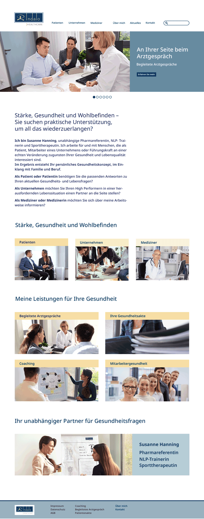 Webseite für eine Gesundheit- und Lebenscoachin