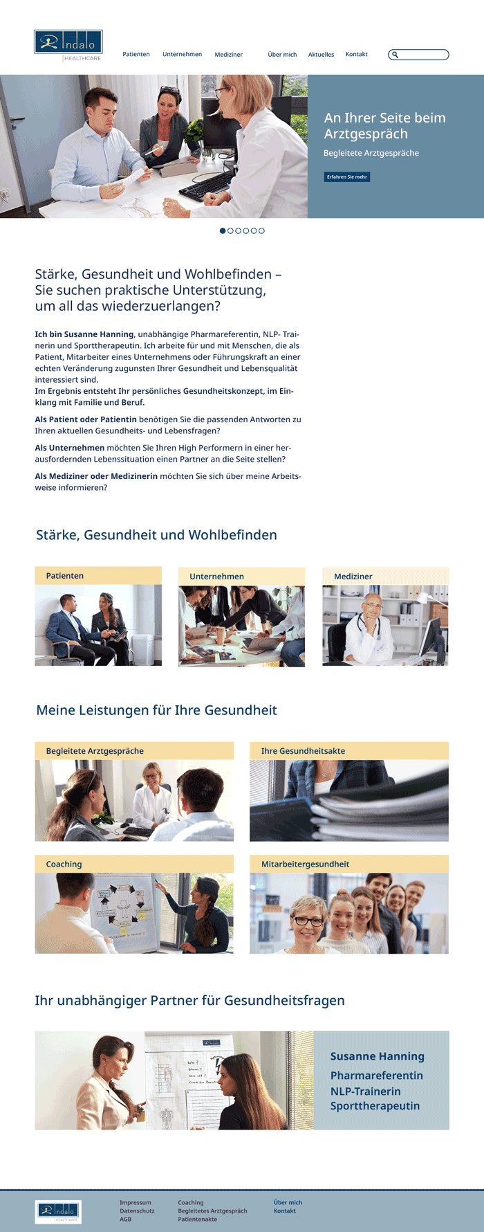 Webseite für eine Gesundheit- und Lebenscoachin