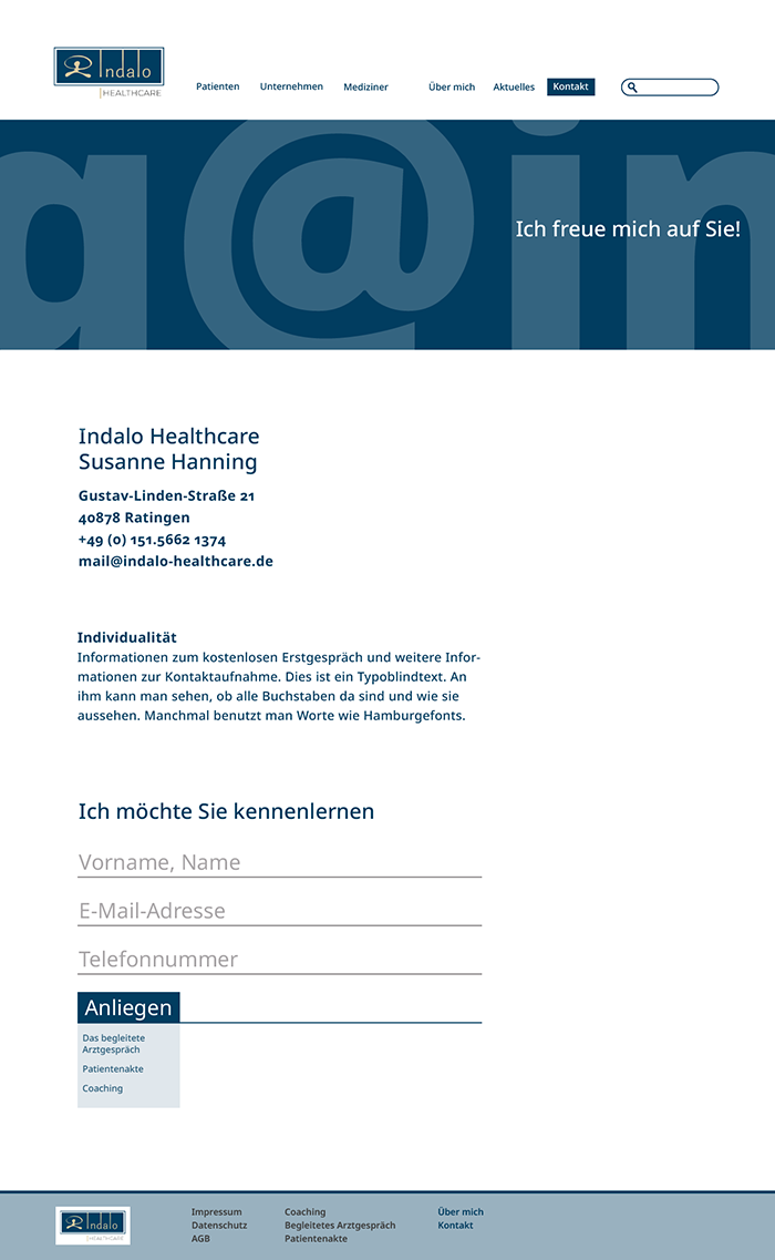 Webseite für eine Gesundheit- und Lebenscoachin